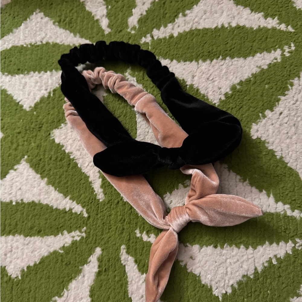 Elegant Black and light pink Velvet Headbands